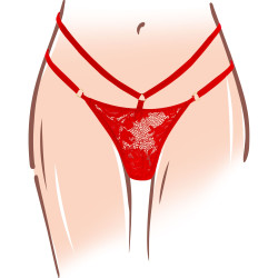 Designer Edition TOYJOY Stimulateur de clitoris avec culotte dentelle Divine Panty Rouge